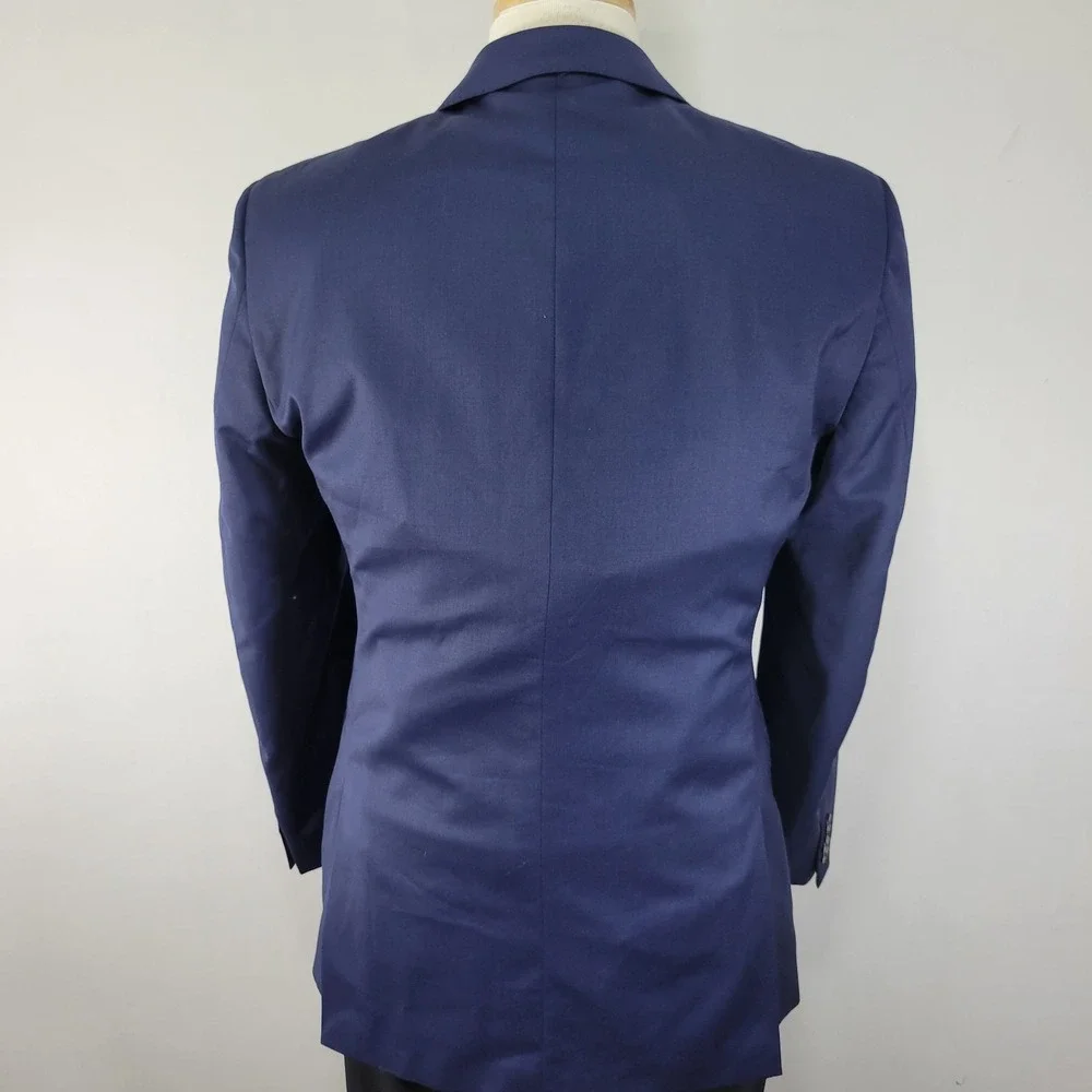 Calvin Klein Men's Sport Coat Blazer Two Button Blue Wool Extreme Slim Fit 40L